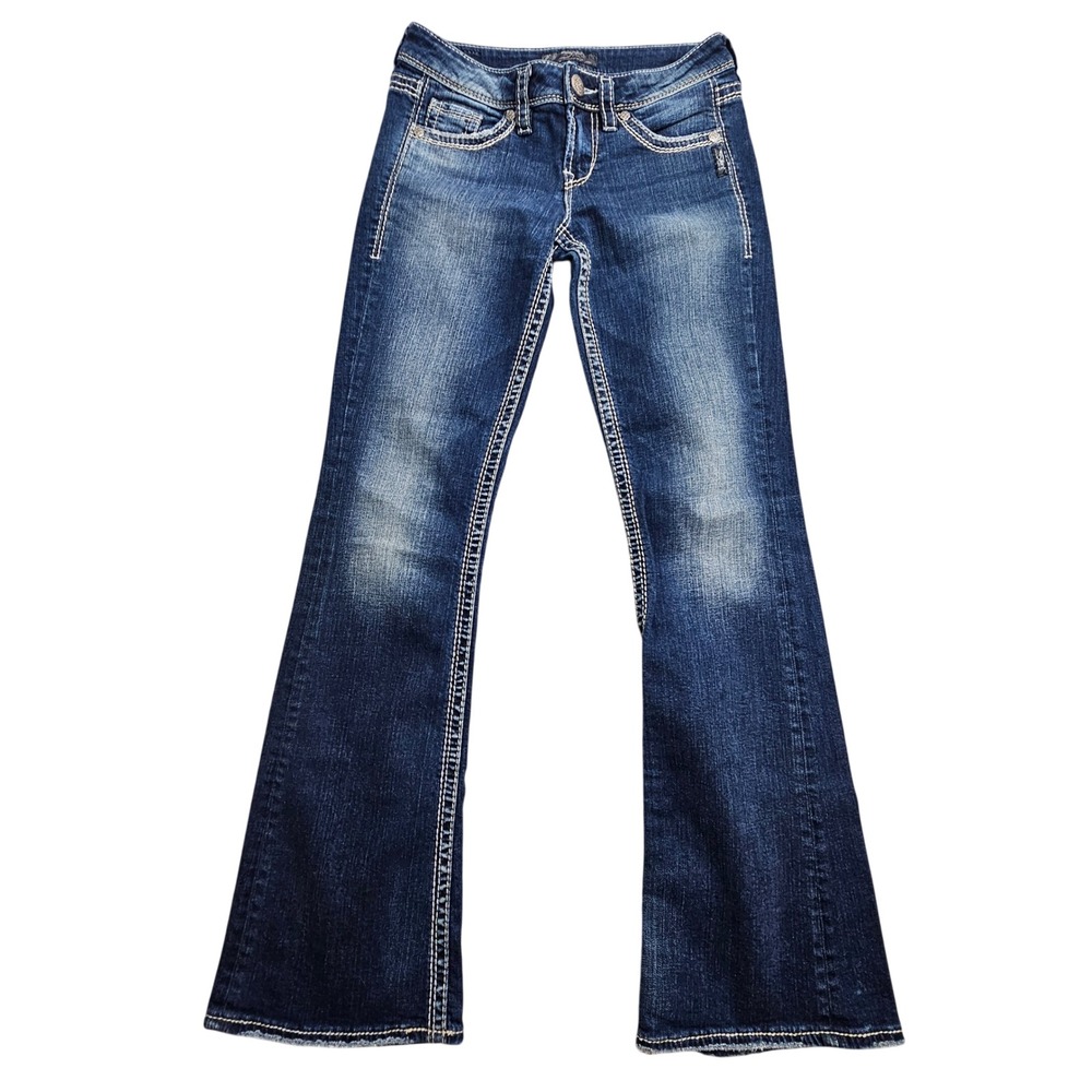 Silver Jean Co Lola Bootcut Jean Women 27 Dark Wash Blue Embroidered L9715SJB332